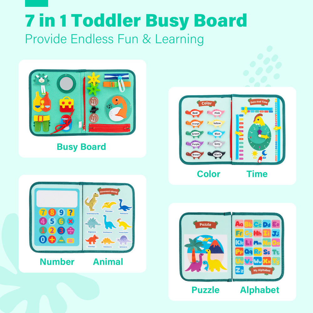 Personalized Toddler Busy Board Montessori Toy - 5 Themes