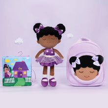 Ladda upp bild till gallerivisning, OUOZZZ Personalized Purple Deep Skin Tone Plush Dora Doll