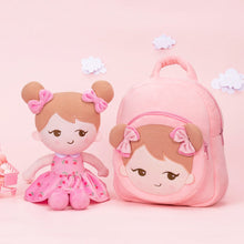 Ladda upp bild till gallerivisning, OUOZZZ Personalized Playful Pink Girl Doll With Backpack