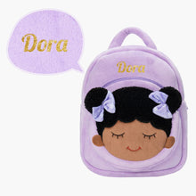Indlæs billede til gallerivisning OUOZZZ Personalized Deep Skin Tone Pink Dora Backpack Purple Backpack