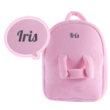 Pink Plush Backpack with Doll Carrier