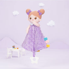Laden Sie das Bild in den Galerie-Viewer, Personalizedoll Purple Baby Soft Plush Towel Toy with Teether