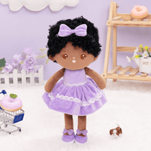 Afbeelding in Gallery-weergave laden, OUOZZZ Personalized Deep Skin Tone Plush Curly Hair Baby Girl Doll Only Doll⭕️