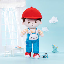Indlæs billede til gallerivisning OUOZZZ Personalized Rabbit Overalls Plush Baby Boy Doll