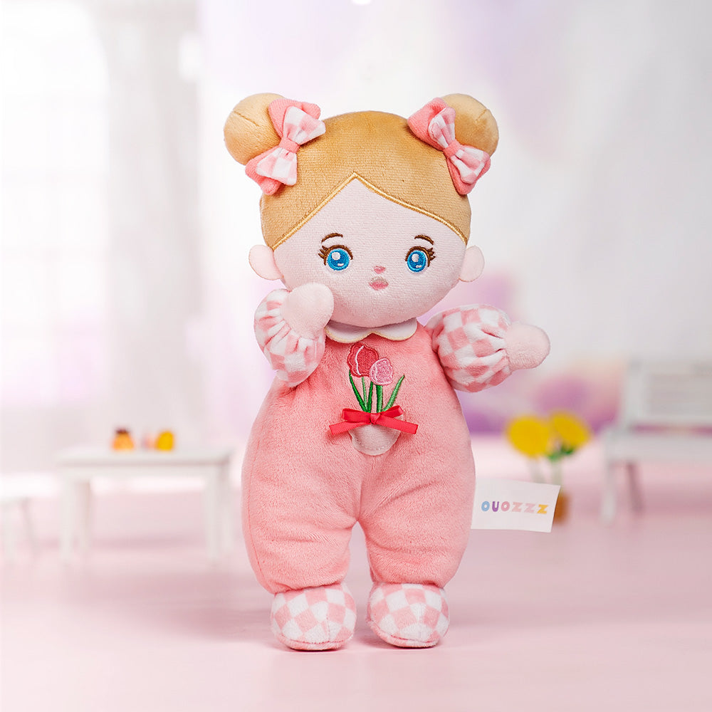 Mini muñeca de peluche personalizada con ojos azules