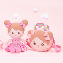 Indlæs billede til gallerivisning OUOZZZ Personalized Playful Pink Girl Doll With Shoulder Bag