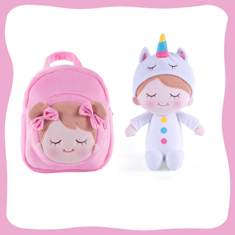 OUOZZZ Personalized Plush Doll and Optional Backpack I- Pajama🤍 / Gift Set With Backpack