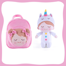 Load image into Gallery viewer, OUOZZZ Personalized Plush Doll and Optional Backpack I- Pajama🤍 / Gift Set With Backpack