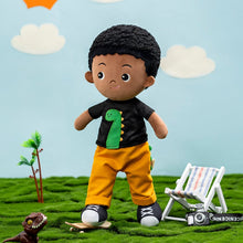 Load image into Gallery viewer, OUOZZZ Personalized Deep Skin Tone Plush Boy Doll