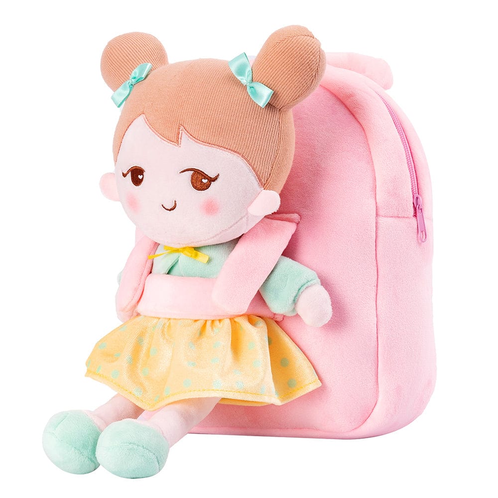 OUOZZZ Personalized Pink Plush Backpack Light Green🍏