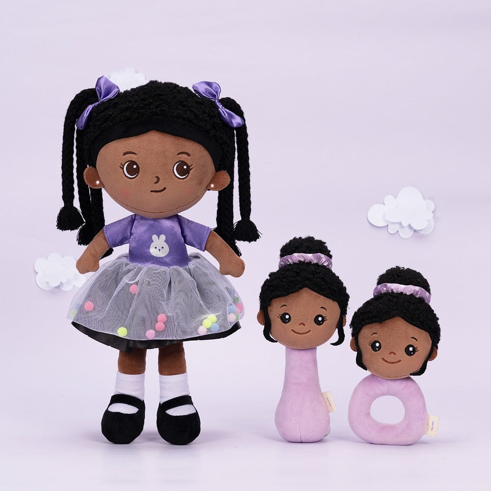 OUOZZZ Personalized Purple Deep Skin Tone Plush Ash Doll Ash++Rattles