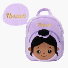 Load image into Gallery viewer, OUOZZZ Personalized Purple Deep Skin Tone Nevaeh Backpack Purple