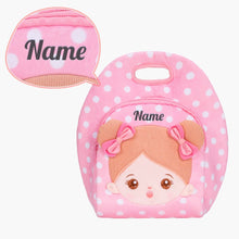 Ladda upp bild till gallerivisning, OUOZZZ Personalized Pink Plush Large Capacity Lunch Bag Lunch Bag