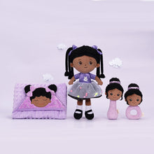 Ladda upp bild till gallerivisning, OUOZZZ Personalized Purple Deep Skin Tone Plush Ash Doll Ash+Blanket (47&quot; x 47&quot;)+Rattles