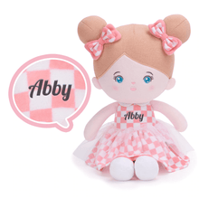 Load image into Gallery viewer, OUOZZZ Personalized Blue Eyes Plush Baby Doll Blond Girl Doll