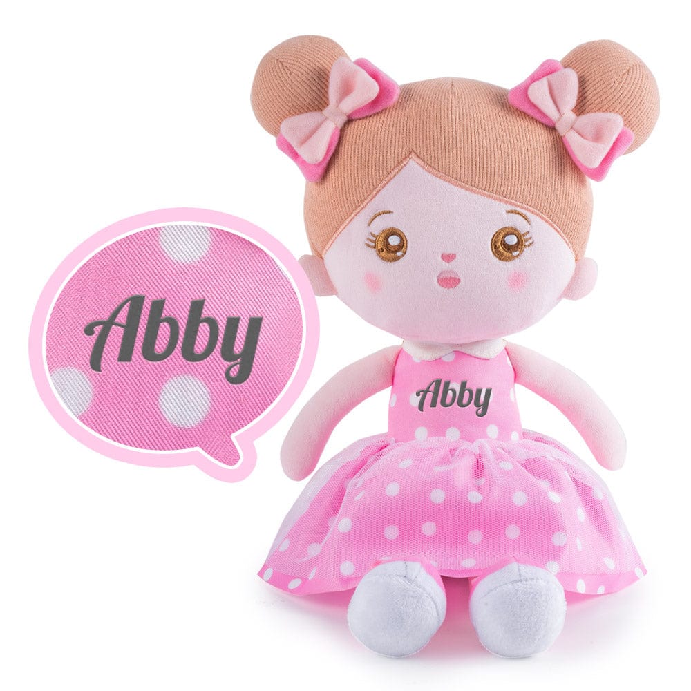 OUOZZZ Personalized Plush Baby Doll And Optional Backpack Abby - Pink / Only Doll
