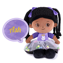 Indlæs billede til gallerivisning OUOZZZ Personalized Deep Skin Tone Plush Doll A - Purple