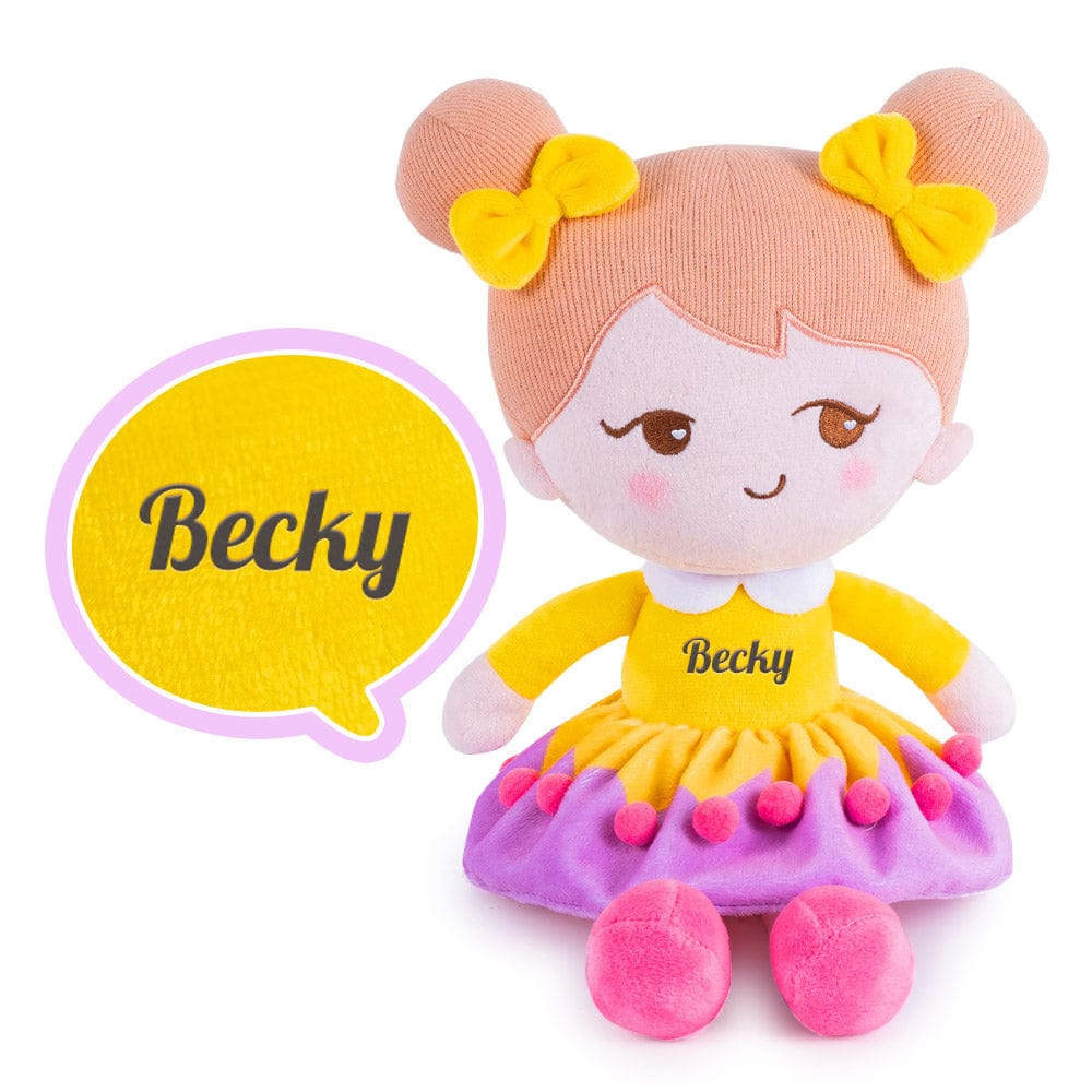 Personalizedoll Personalized Girl Doll + Optional Backpack Becky Yellow Doll / Only Doll