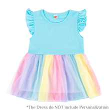 Laden Sie das Bild in den Galerie-Viewer, OUOZZZ Rainbow Baby Dress Blue / 90