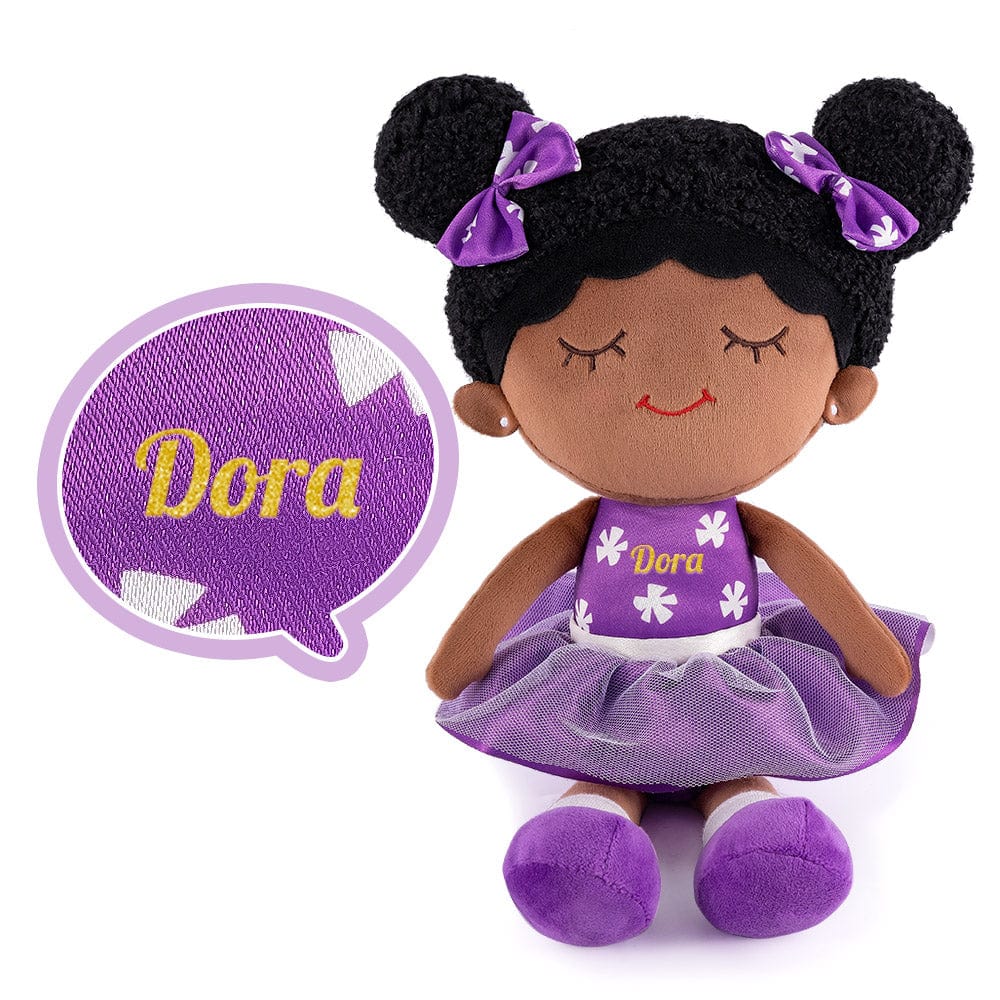 OUOZZZ Personalized Plush Baby Doll And Optional Backpack Dora - Purple / Only Doll