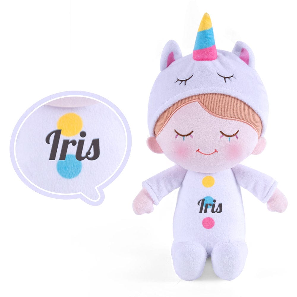 Personalizedoll Personalized Girl Doll + Optional Backpack Iris White Unicorm Doll / Only Doll