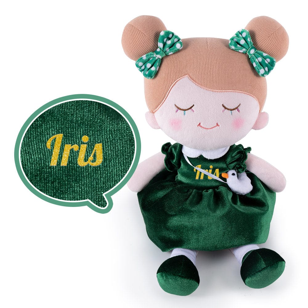 Personalizedoll Personalized Girl Doll + Optional Backpack Iris Deep Green Doll / Only Doll