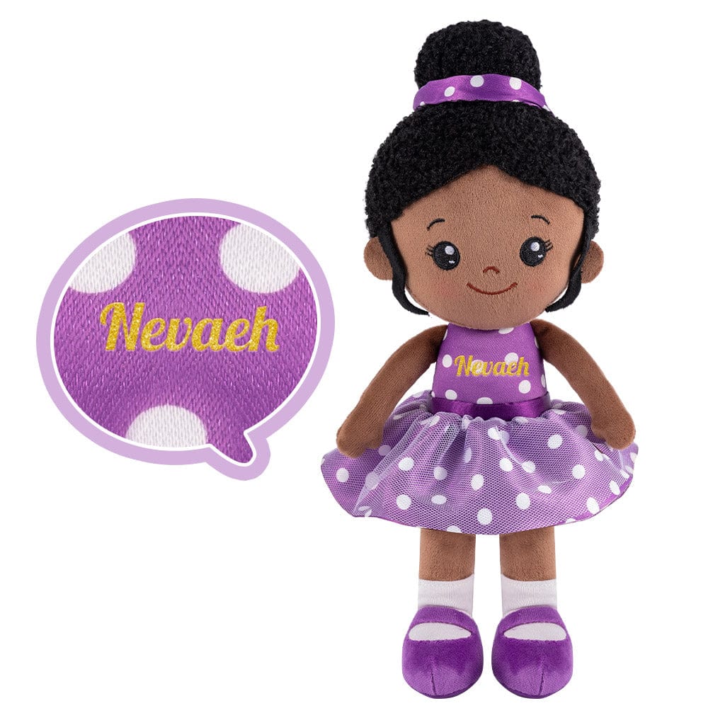 OUOZZZ Personalized Plush Baby Doll And Optional Backpack Nevaeh - Purple / Only Doll