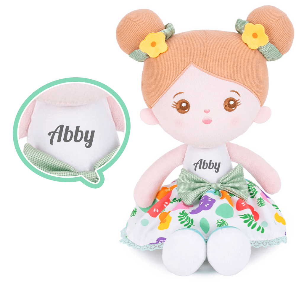 Personalizedoll Personalized Plush Doll + Shoulder Bag Combo Green Floral💚 / Only Doll
