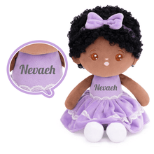 Cargar imagen en el visor de la galería, OUOZZZ Personalized Deep Skin Tone Plush Doll N - Light Purple