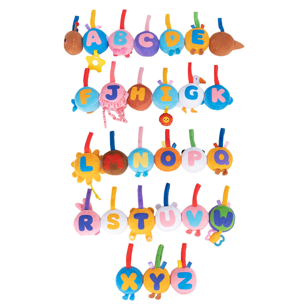 26 Single Alphabet Plush Pendant Stroller Crib Decor (Animal Print on Back)